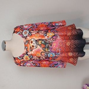 Live and let live Cat design Blouse Size L *FINAL PRICE DROP*